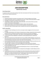 First page of document about Administration Assistant - Job Description & Person Specification