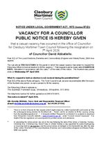 First page of document about Councillor Vacancy