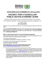 First page of document about Councillor Vacancy