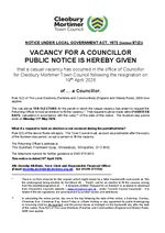 First page of document about Councillor Vacancy