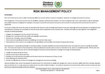 CMTC Risk Management Policy, Risk Schedule and Register - Feb 2026