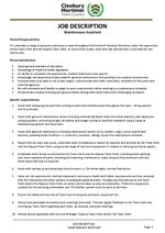 First page of document about Maintenance Assistant - Job Description