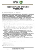 Disciplinary and Grievance Procedures Dec 2023